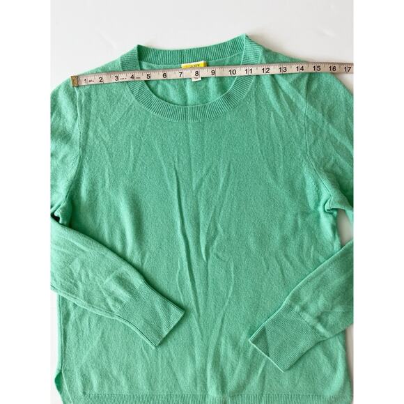 J Crew Cashmere Sweater Pullover Women L Spring Green Crew Neck Slim Fit - Picture 3 of 8